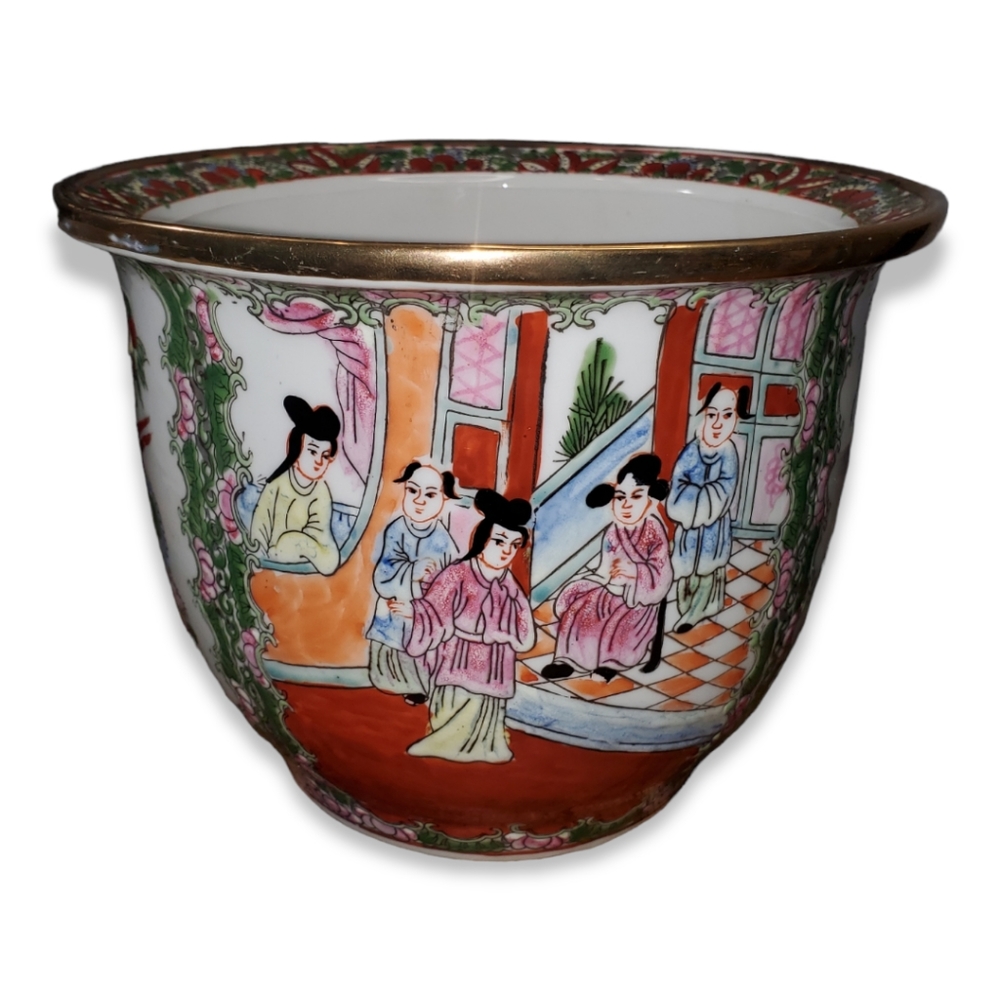 Famille Rose Porcelain Planter w/ Red Qianlong Mark